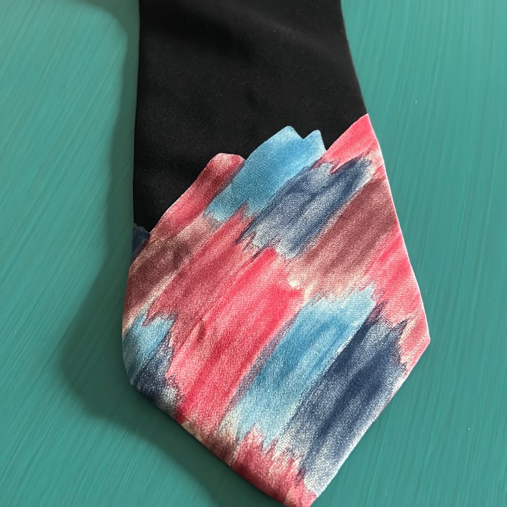 Vintage Zylos by George Machado Men’s Italian Silk Tie - Retro Abstract Print